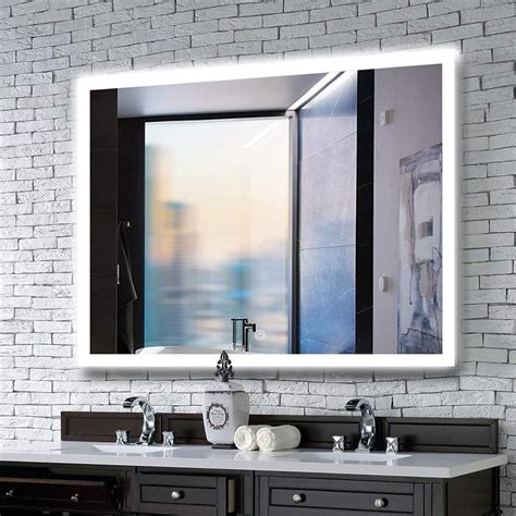 backlit mirrors for bathrooms|bathroom mirrors with lights illuminated.